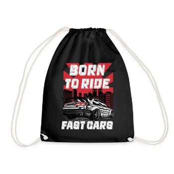 Born To Ride Fast Cars - Drawstring Bag - black - Front