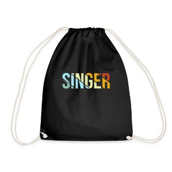 Singer Retro - Turnbeutel - Schwarz - Vorne