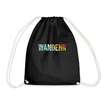 Wandern Retro - Turnbeutel - Schwarz - Vorne