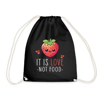 Fraise Kawaii - Sac de sport léger - noir - Devant