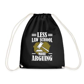 Less law studies More argumentation Lawyer Law - Drawstring Bag - black - Front