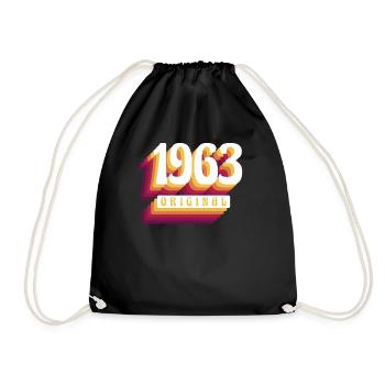 1963 Original. Coole Geschenkidee zum Geburtstag - Turnbeutel - Schwarz - Vorne