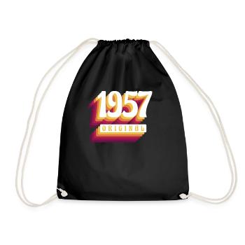 1957 Original. Coole Geschenkidee zum Geburtstag - Turnbeutel - Schwarz - Vorne