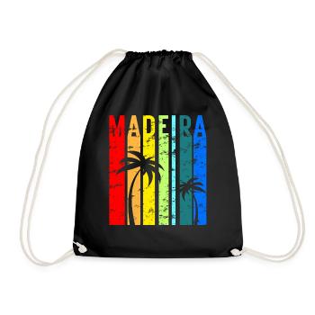 Madeira Holiday Atlantic Island Portugal Gift - Drawstring Bag - black - Front
