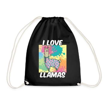 J’aime les lamas llama animal lama dictons - Sac de sport léger - noir - Devant