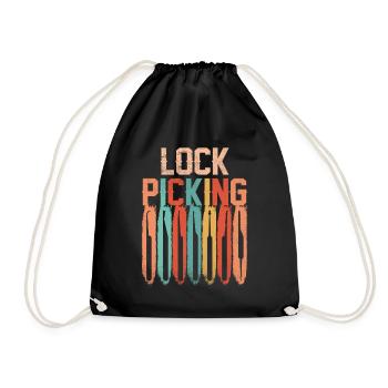 Lock Picking Lockpicking Knacken Knacker Schloss - Turnbeutel - Schwarz - Vorne