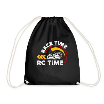 RC Model Racing Race Time RC Time Radio Controlled - Drawstring Bag - black - Front
