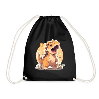 Dinsaur Dino Baby Dinosaur Baby - Drawstring Bag - black - Front