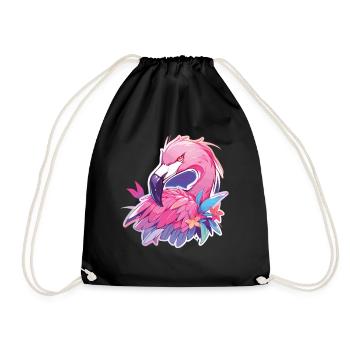 Flamingo Party Neon Flamingo Flamingos - Turnbeutel - Schwarz - Vorne