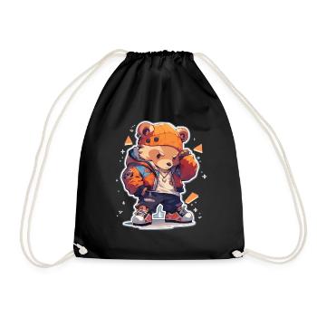 Bear Bears Bears Baby Bear Hip Hop - Drawstring Bag - black - Front