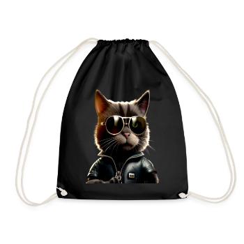 Chat Avec Lunettes de Soleil Chat Maman Chat Maman Chats - Sac de sport léger - noir - Devant