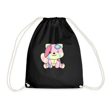 Kawaii Gothic Red Panda Pastel Gothic - Drawstring Bag - black - Front