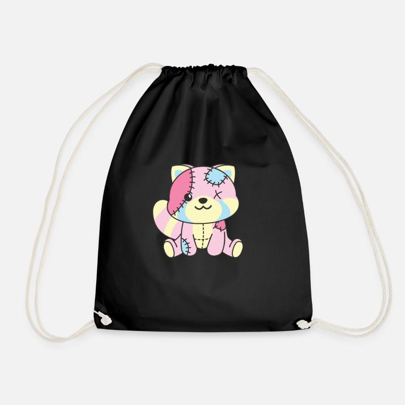 Kawaii Gothic Roter Panda Pastellfarben Gothic - Turnbeutel - Schwarz