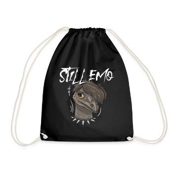 Emo Boy Emo Girl Emu Bird Emocore Punk Aesthetics - Drawstring Bag - black - Front