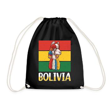 Bolivia flag, Bolivian flag - Drawstring Bag - black - Front