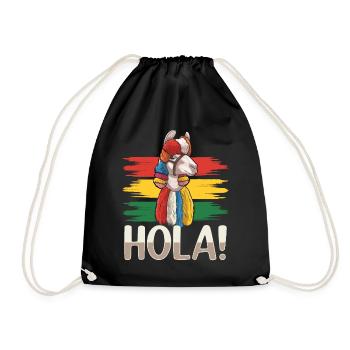 Bolivien Flagge Bolivianische Alpaka-liebhaber - Turnbeutel - Schwarz - Vorne