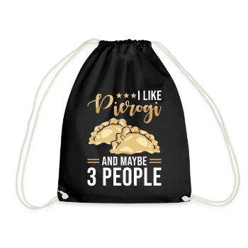 Pierogi dumplings - Drawstring Bag - black - Front