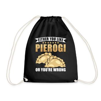 Pierogi dumplings - Drawstring Bag - black - Front