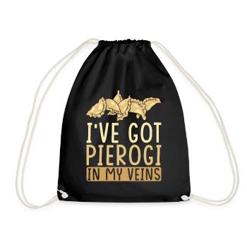 Pierogi dumplings - Drawstring Bag - black - Front