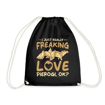 Pierogi dumplings - Drawstring Bag - black - Front