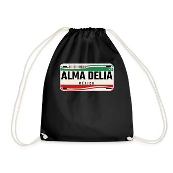 Alma Delia Personalisierte mexikanische Fahrzeugkennzeichen w - Turnbeutel - Schwarz - Vorne