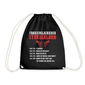 Lackierer Autolackierer Stundenlohn Fahrzeuglackie - Turnbeutel - Schwarz - Vorne