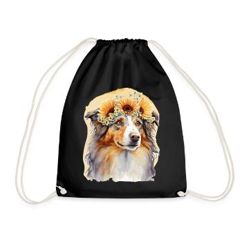 Mignon Berger Australien Berger Australien Tournesol Chien Bree - Sac de sport léger - noir - Devant
