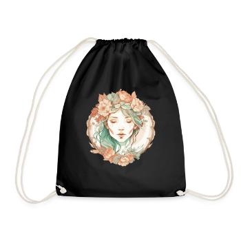 Fée Fleur Couronne Femme Cottagecore Soft Grunge A - Sac de sport léger - noir - Devant