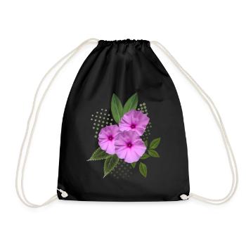 Fleurs - Bouquet - Fleurs - Flore - Sac de sport léger - noir - Devant