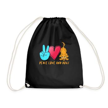 Chiens d’amour de la paix - Sac de sport léger - noir - Devant