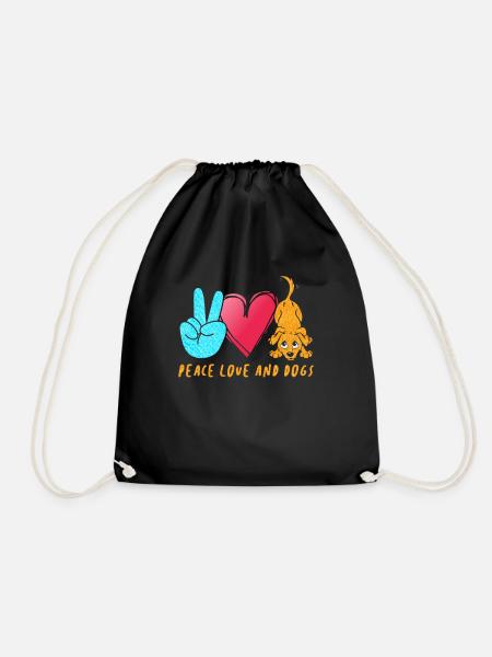 Chiens d’amour de la paix - Sac de sport léger - noir