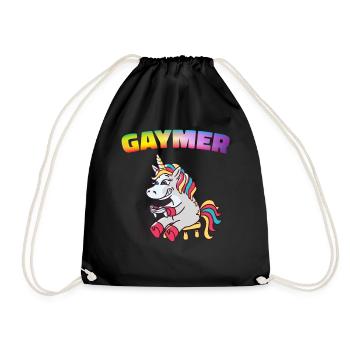 Unicorn Unicorns Mythical Creatures Mystical - Drawstring Bag - black - Front