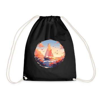Voilier Voilier Coucher de soleil Voile - Sac de sport léger - noir - Devant