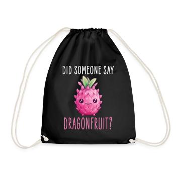 Dragon Fruit Kawaii - Drawstring Bag - black - Front