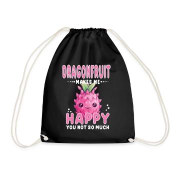 Dragon Fruit Kawaii - Drawstring Bag - black - Front