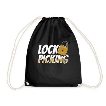 Lock Picking Knacker Lock Lockpicking Cracking - Drawstring Bag - black - Front