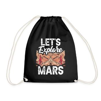 Let's explore the Mars Planet Space Astronaut - Drawstring Bag - black - Front