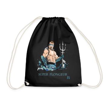 superhéro plongée sous marine : SUPER PLONGEUR - Sac de sport léger - noir - Devant