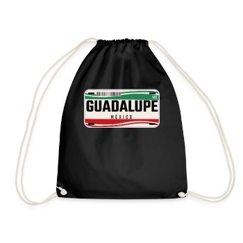 Guadalupe Personalized Mexican Vehicle plates w - Drawstring Bag - black - Front