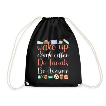 Cute Esthetician Skincare - Drawstring Bag - black - Front