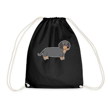 Dackel Dachshund Teckel - Sac de sport léger - noir - Devant
