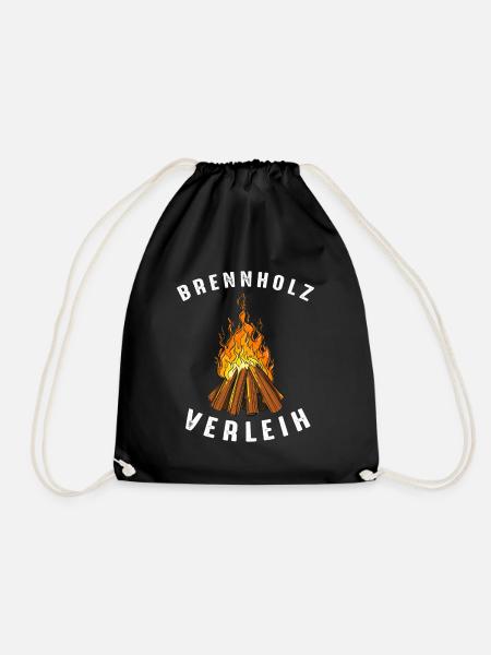 Brennholz Verleih - Turnbeutel - Schwarz