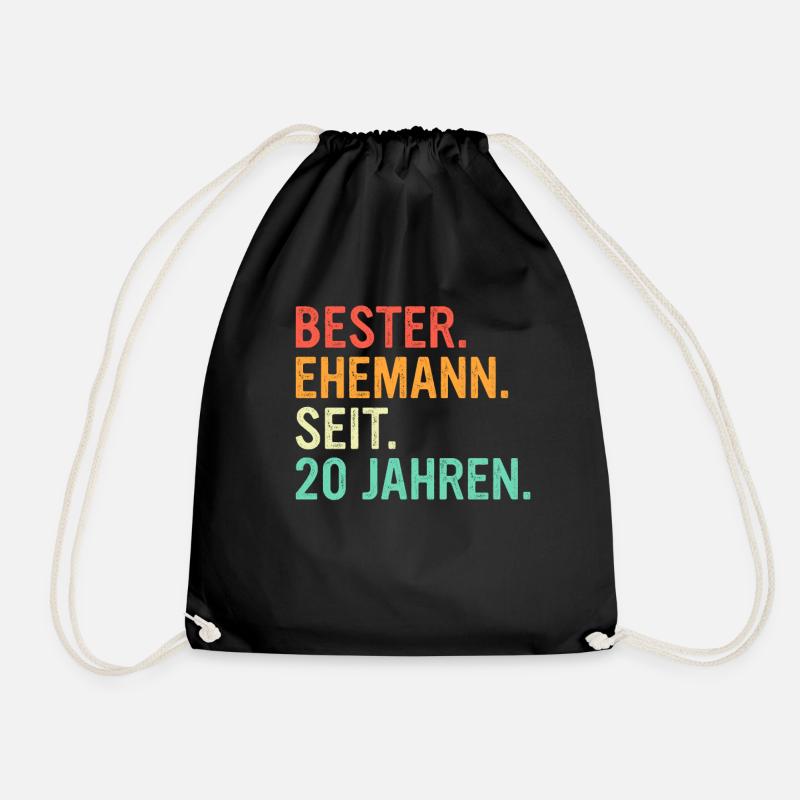 20 Hochzeitstag Geschenk Ehejahre - Turnbeutel - Schwarz