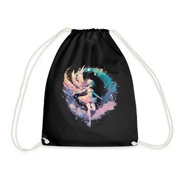 Watercolor Fairy Painting Fairycore Pastel Goth Bu - Turnbeutel - Schwarz - Vorne