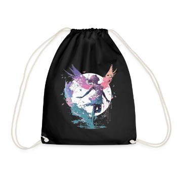 Dancing Watercolor Fairy Girls Dancer Ballet Butte - Drawstring Bag - black - Front
