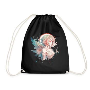 Anime Fairy Portrait Girl Fairycore Grunge Pastel - Sac de sport léger - noir - Devant