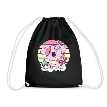 Kawaii Gothic Koala Pastel Gothic Goth - Drawstring Bag - black - Front