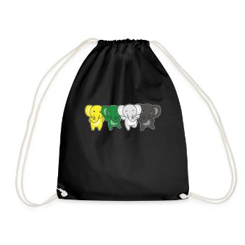Scoliosexual Flag Pride LGBTQ Cute Elephant - Drawstring Bag - black - Front