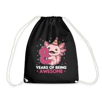 Axolotl pour les enfants de 8 ans de huit ans - Sac de sport léger - noir - Devant