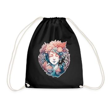 Spring Flower Crown Girl Cottagecore Fairy Aesthet - Sac de sport léger - noir - Devant